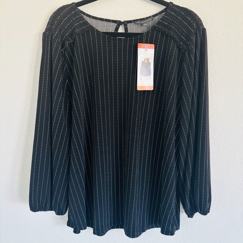 NWT Adrianna Papell Women's XXL Striped Blouse Stretch